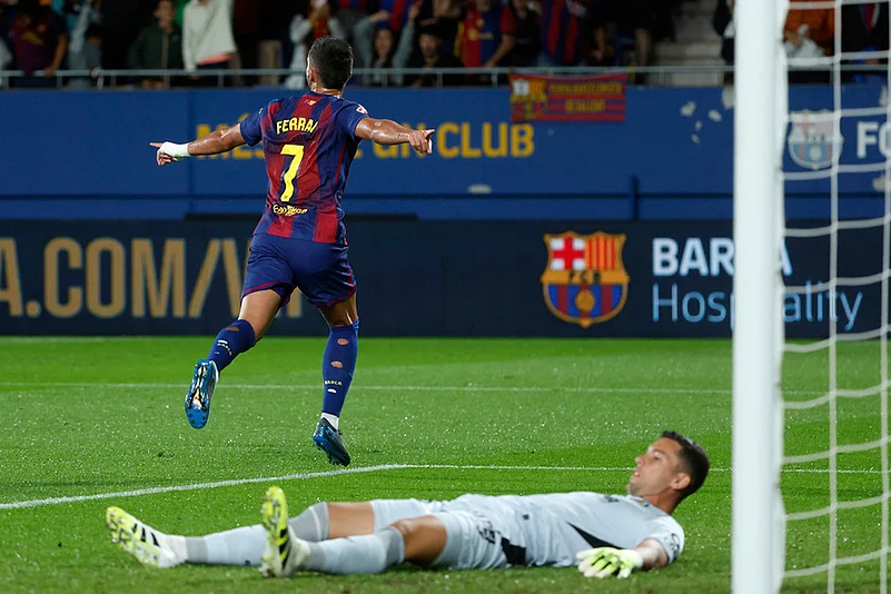Spain soccer La liga 2025-26 FC Barcelona vs Getafe match pics_Ferran Torres