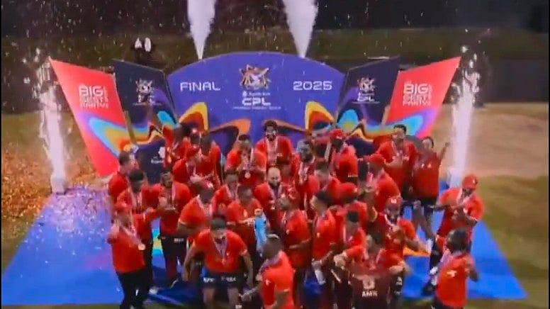 X/CPLT20 : Trinbago Knight Riders celebrate after winning CPL 2025