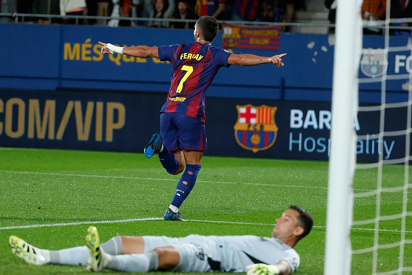 Spain soccer La liga 2025-26 FC Barcelona vs Getafe match pics_Ferran Torres