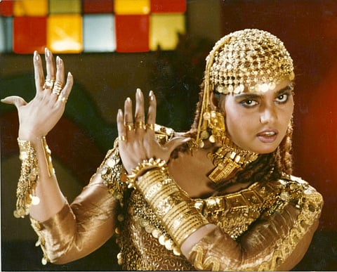 A still from a Silk Smitha dance number 