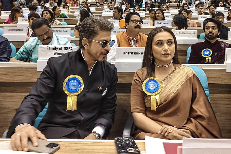 Shah Rukh Khan and Rani Mukerji during 71st National Film Awards