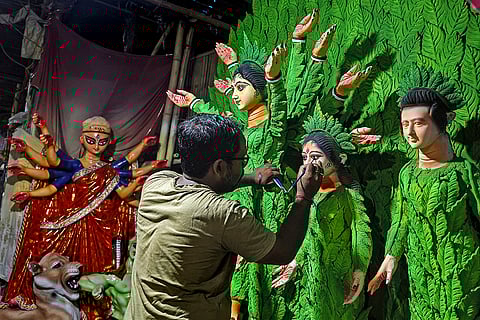 Preps for Durga Puja festival in Jaipur