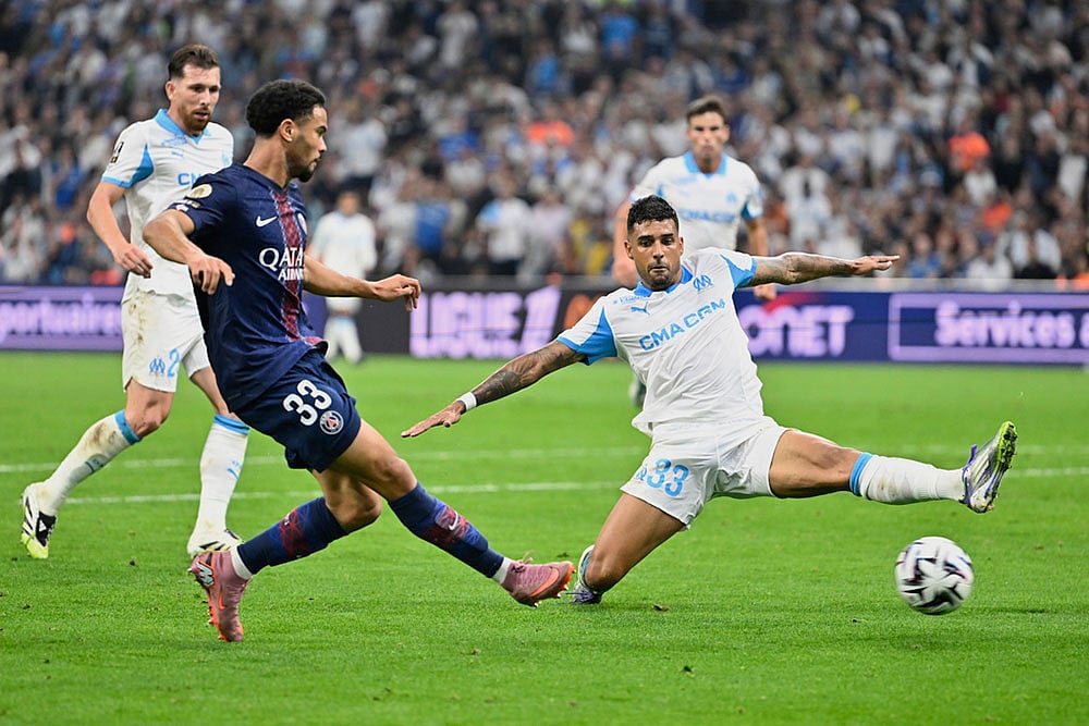French League One soccer match: Paris Saint-Germain vs Marseille