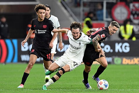 Bundesliga Soccer Match: Borussia Mönchengladbach vs Bayer Leverkusen 