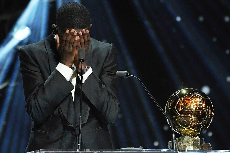 France Soccer Golden Ball Award _ 69th Ballon dOr awards ceremony photos_PSGs Ousmane Dembélé