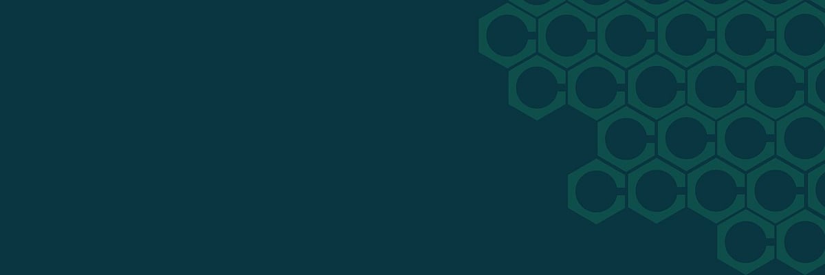 A blue background with a honeycomb pattern