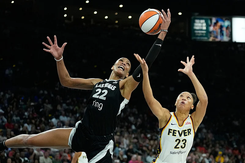 WNBA basketball playoff semifinals series game 2 Las Vegas Aces vs Indiana Fever_Aja Wilson