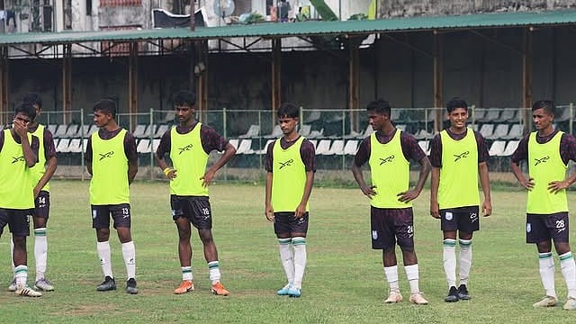 | Photo: Instagram/thebafufe : The Bangladsh U17 football team players in training ahead of the SAFF U17 Championship 2-25 match against Pakistan.