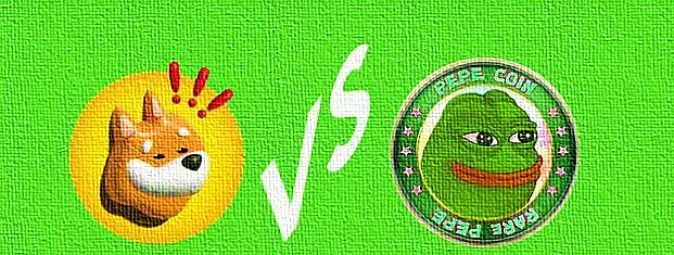 Bonk vs Pepe memecoin comparison graphic