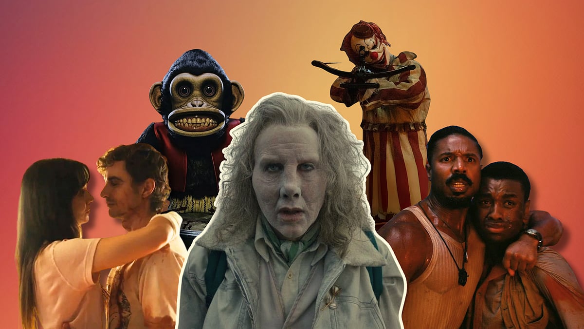 Snippets from (L-R) : Together (2025), The Monkey (2025), Longlegs (2024), Clown In A Cornfield (2025) and Sinners (2025) - IMDB