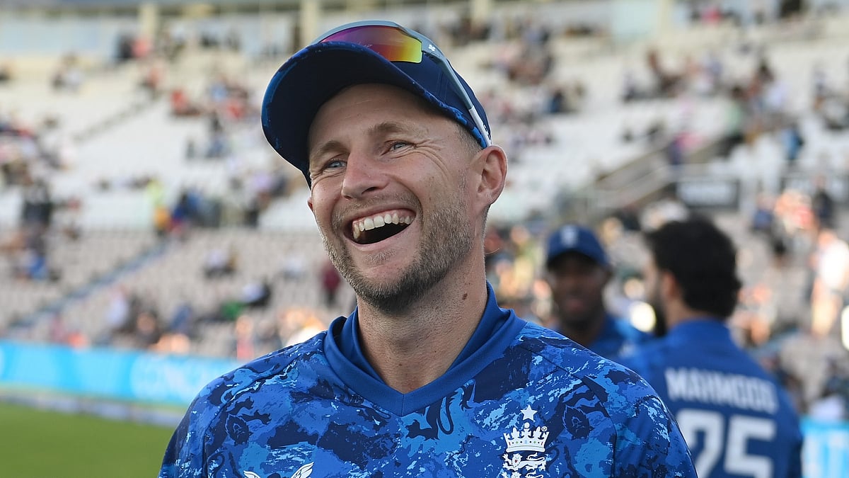 Joe Root shares a joke after England's final one day interntional with South Africa earlier this month.