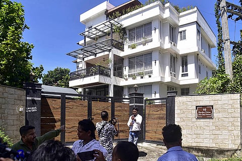 Media at Shyamkanu Mahanta's residence in Assam