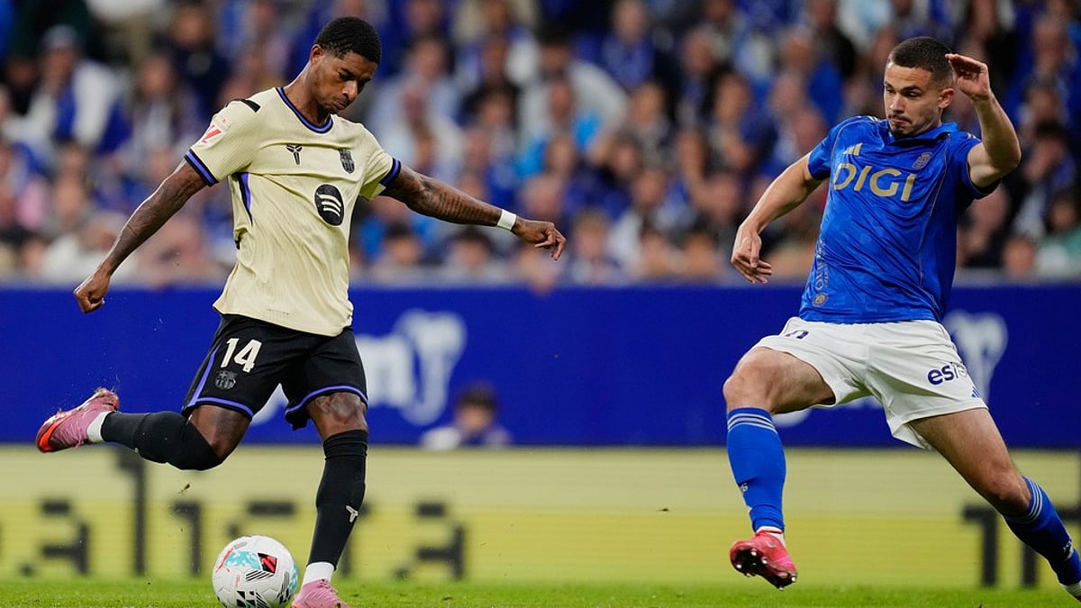 Marcus Rashford, Real Oviedo vs Barcelona, AP