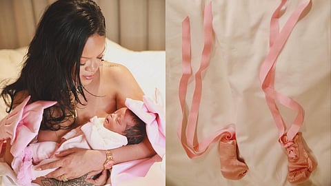 Rihanna with her baby girl