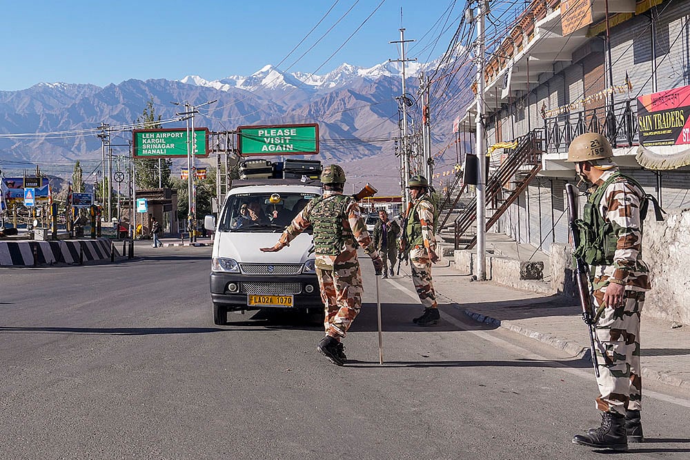 | Photo: PTI/S Irfan : Ladakh statehood protest: Curfew in Leh