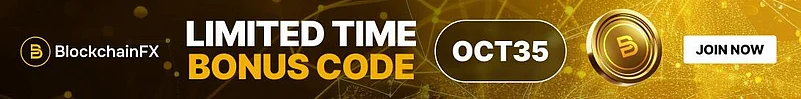 BlockchainFX bonus code OCT35 with join now button