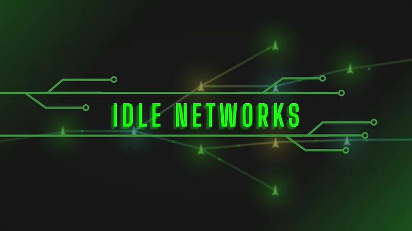 Idle Networks graphic with circuit lines