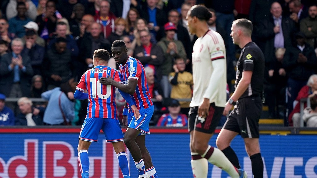 Photo: Jonathan Brady/PA via AP : Crystal Palace Vs Liverpool Highlights, English Premier League: Ismaila Sarr celebrates scoring his side's first goal. 