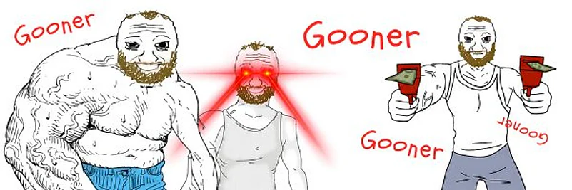Gooner (GOONER) with 3 cartoon characters labeled Gooner