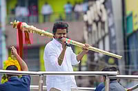 | Photo: PTI : TVK chief Vijay in Namakkal