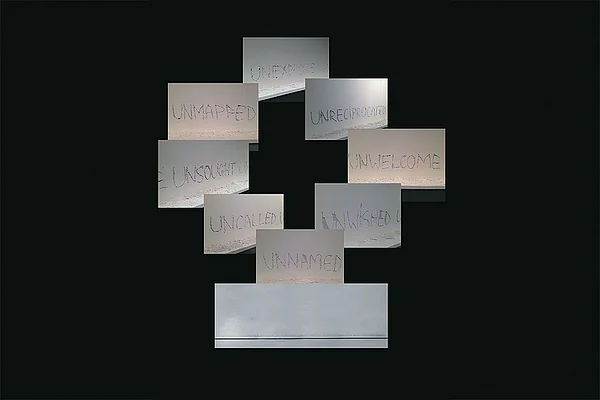 Artist Unknown—by Mithu Sen : Artist Unknown—by Mithu Sen—is a tribute to all the artists who remain unknown from the margins of intellectuals, market, and ownership networks. Many artists are unable to thrive under the demanding pressures of the Contemporary Art world. Forever struggling to create an identity, in the process, they remain caught in the complicated web of the urban lifestyle countering the forces in power.