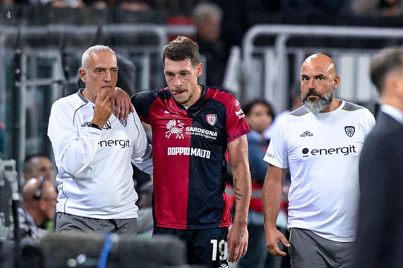 Italy soccer Serie A 2025-26 Cagliari Calcio vs Inter Milan_Andrea Belotti