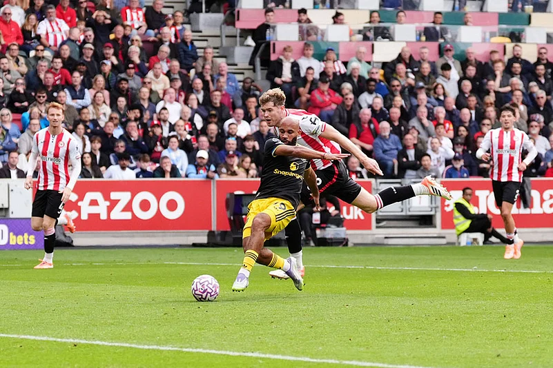 Britain soccer Premier League 2025-26 match Brentford vs Manchester United_Bryan Mbeumo