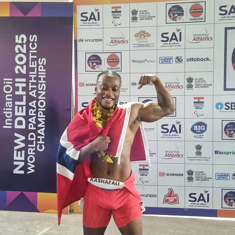 Salum Kashafali tattoo at the 2025 World Para Athletics Championships