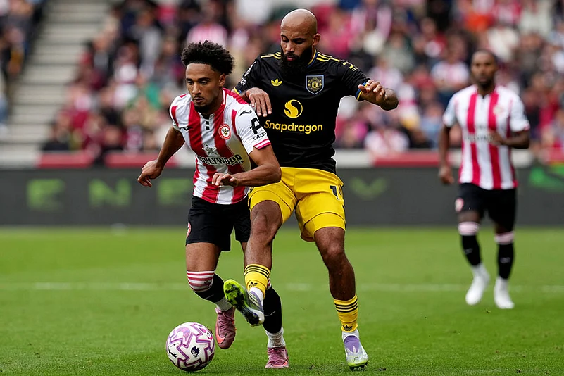 Britain soccer Premier League 2025-26 match Brentford vs Manchester United_Bryan Mbeumo