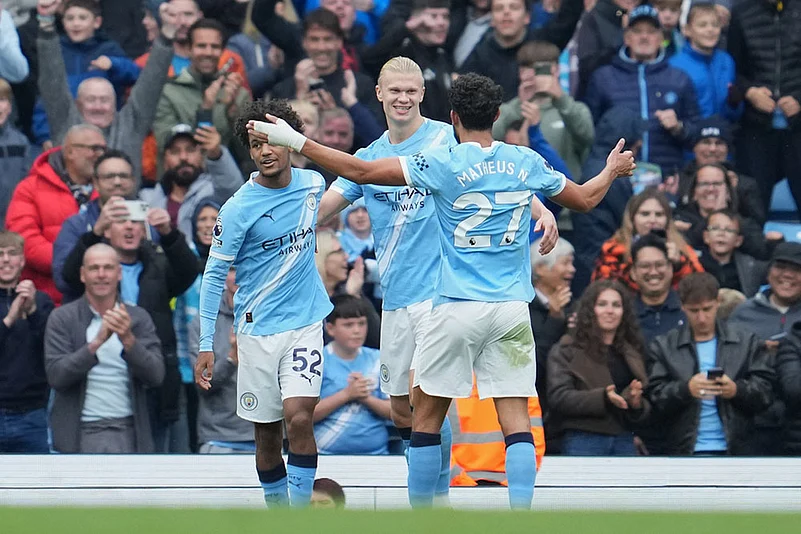 Britain soccer Premier League 2025-26 Burnley and Manchester City_Erling Haaland