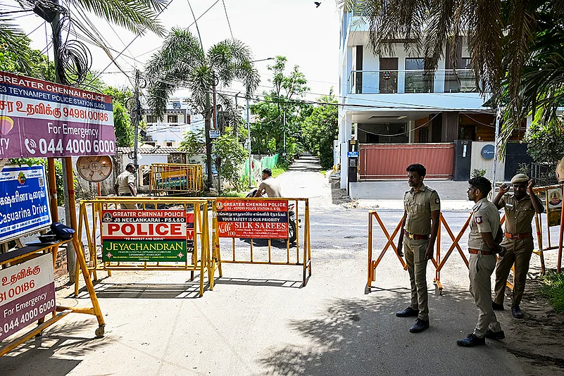 TN Stampede: Security outside Vijays residence in Chennai