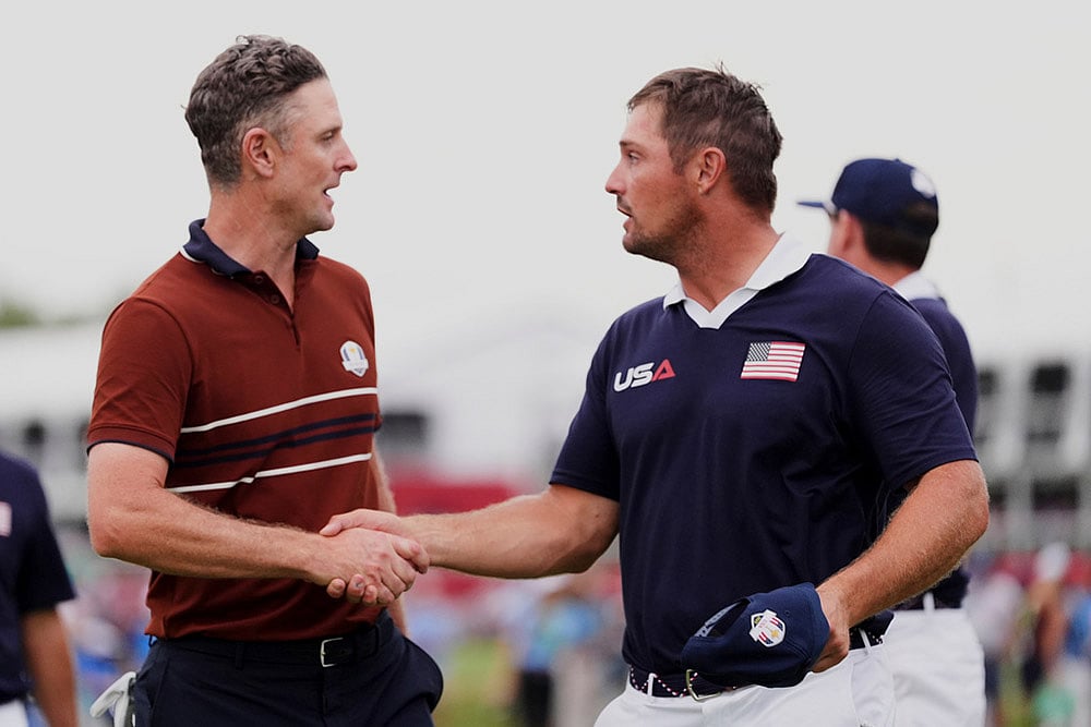 | Photo: AP/Lindsey Wasson : Ryder Cup golf tournament Day 2: United States vs Europe