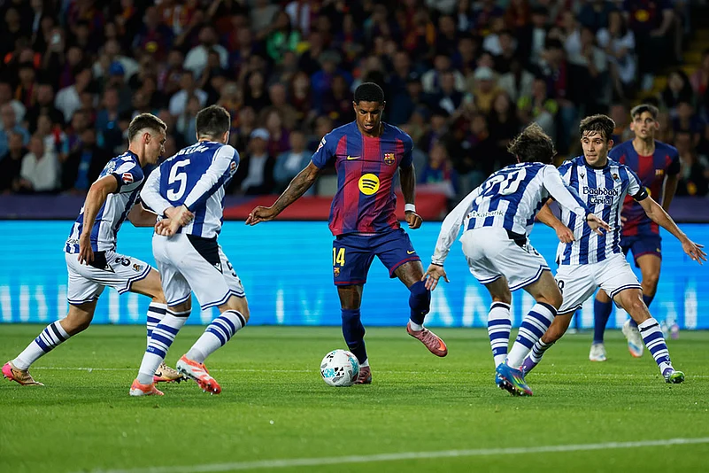 Spain soccer La Liga 2025-26 FC Barcelona vs Real Sociedad_Marcus Rashford