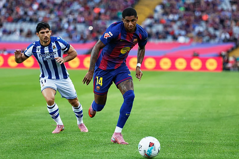 Spain soccer La Liga 2025-26 FC Barcelona vs Real Sociedad_Marcus Rashford