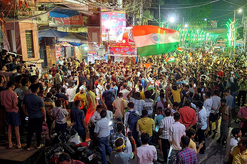 Asia Cup 2025 final India vs Pakistan match celebration_ Fan celebration in Prayagraj