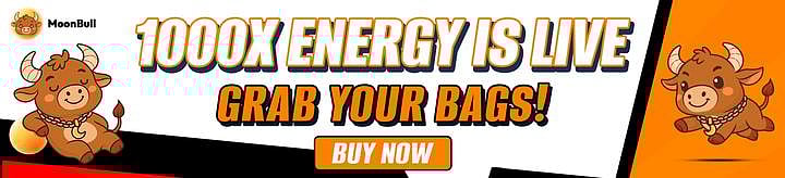 MoonBull crypto presale ad with bull mascot