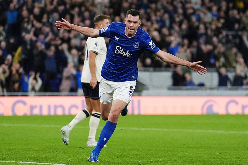 Britain soccer Premier League 2025-26 EPL match Everton vs West Ham United_Michael Keane