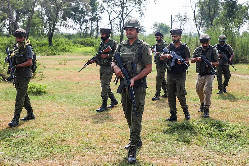 J&K Police SOG keep vigil near international border ahead of festive season