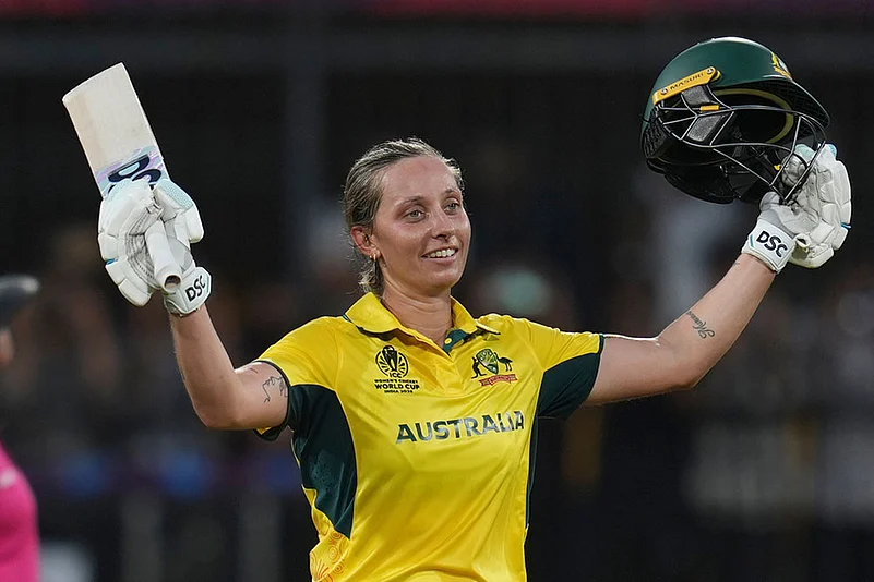Australias Ashleigh Gardner celebrates her century