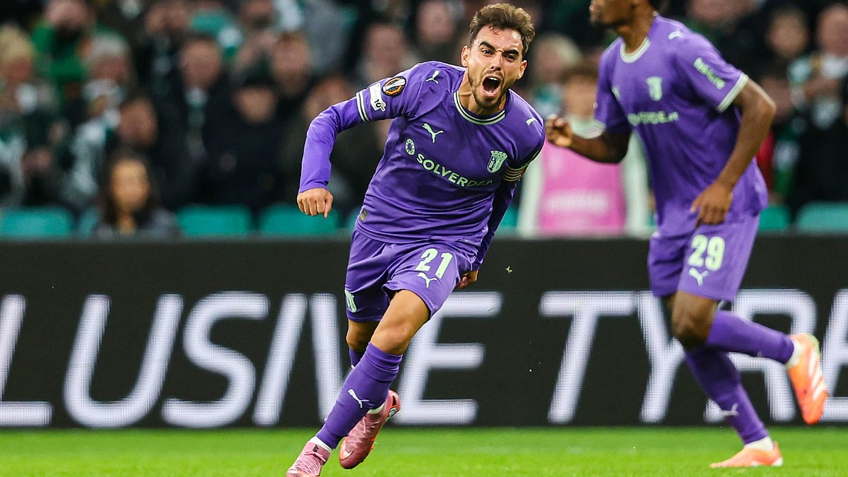 Ricardo Horta celebrates his goal against Celtic