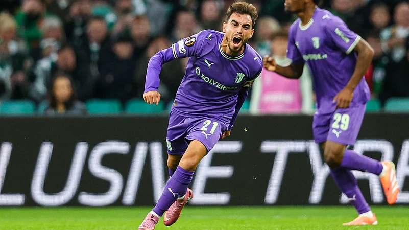 Ricardo Horta celebrates his goal against Celtic