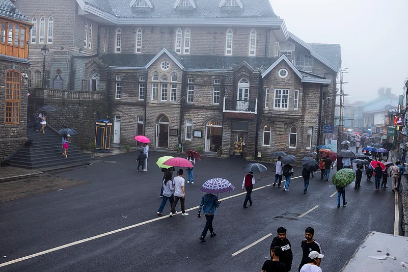 Shimla town is fast losing its enduring culture of walking with “umbrella and jacket”
