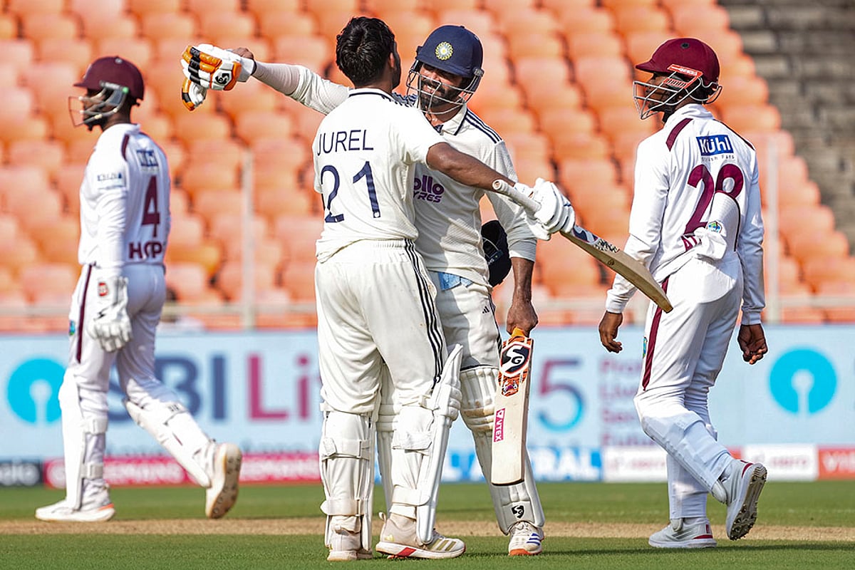 India vs West indies cricket series 1st test day 2 photos: Dhruv Jurel
