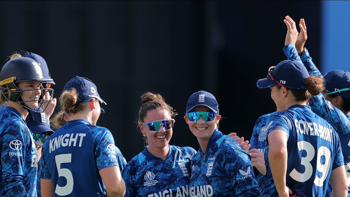 X/@englandcricket : England Women during an ICC Women's World Cup 2025 match 