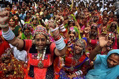Banjara community protest demanding ST status in Thane