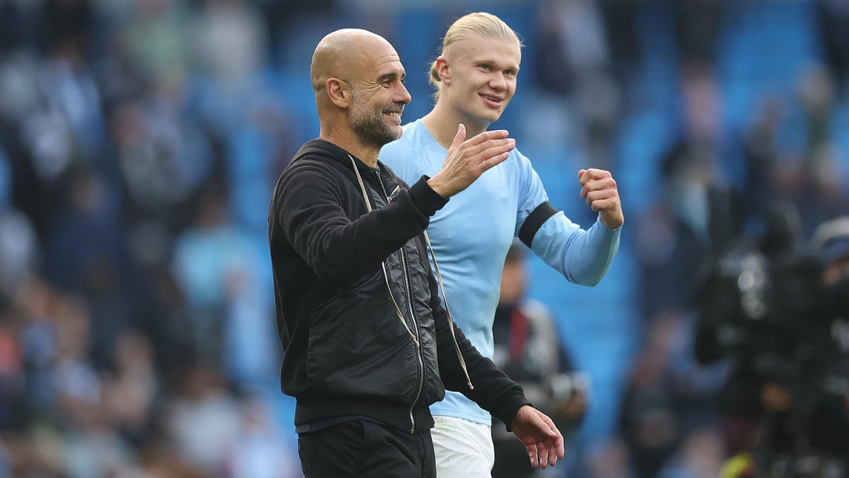Manchester City Pep Guardiola Erling Haaland file photo