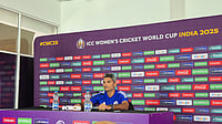 X : Avishkar Salvi during the pre-match press-conference for IND-w vs PAK-W clash.