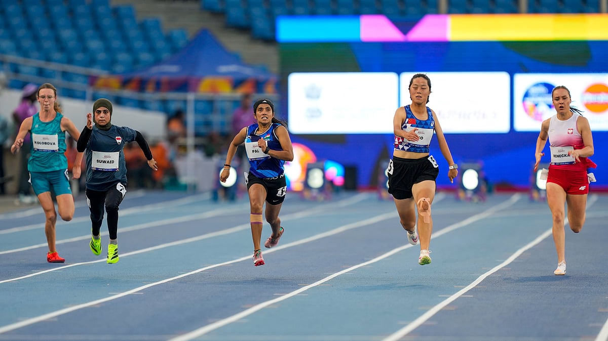 PTI : India's Preethi Pal, centre, competes in the women's 100m T35 final during the World Para Athletics Championships 2025, at Jawaharlal Nehru Stadium.