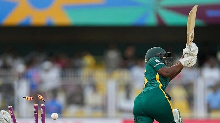 | Photo: AP/Anupam Nath : New Zealand Vs South Africa Prediction, ICC Women's World Cup 2025: South Africa batter in action.