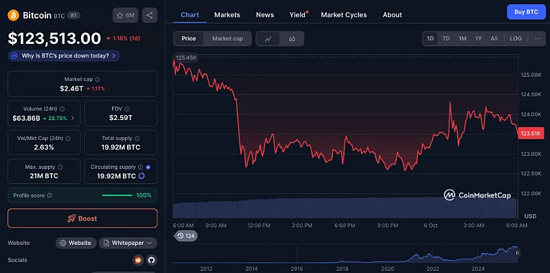 Bitcoin price chart